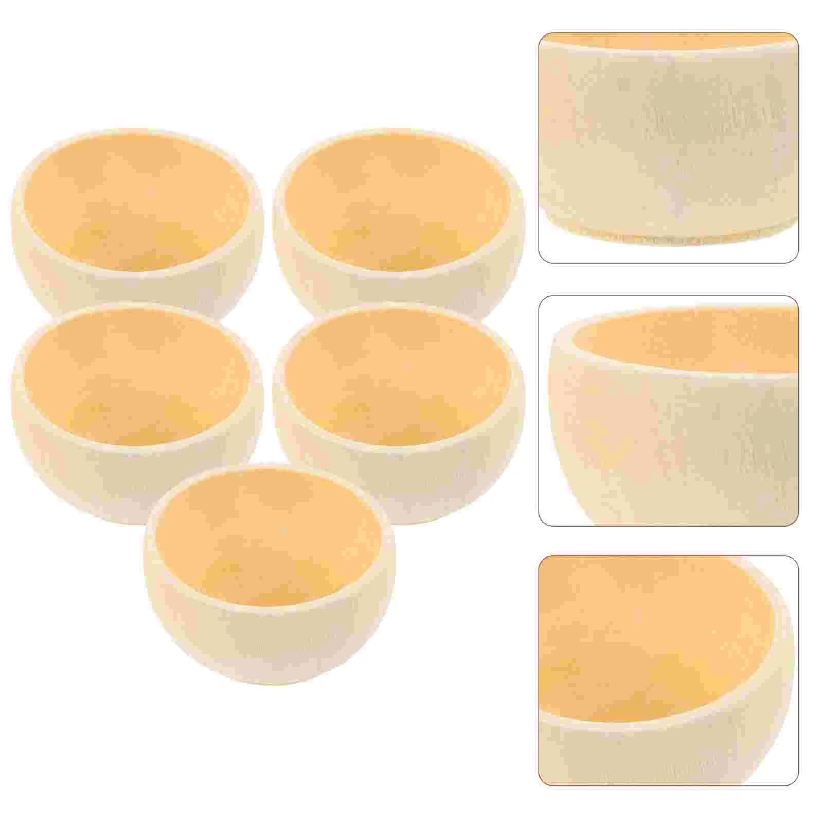 

15 Pcs Wooden Bowl Set Crafts Bowls Kids Toy Decor Unpainted Unfinished Serving