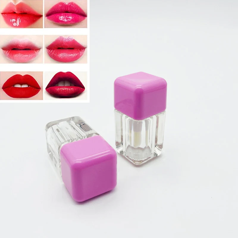 Мини квадратная глазурованная трубка для губ в бутылку пластиковая бутылка