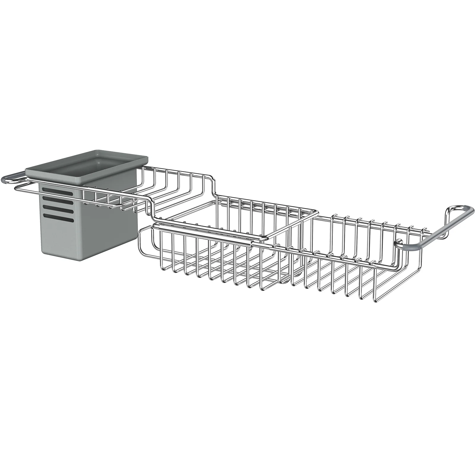 

HOMEMAXS Extendable Sink Caddy Stainless Steel Sponge Holder Brush Soap Storage Rack Expandable 14.3''-19.7'' Kitchen Organizer
