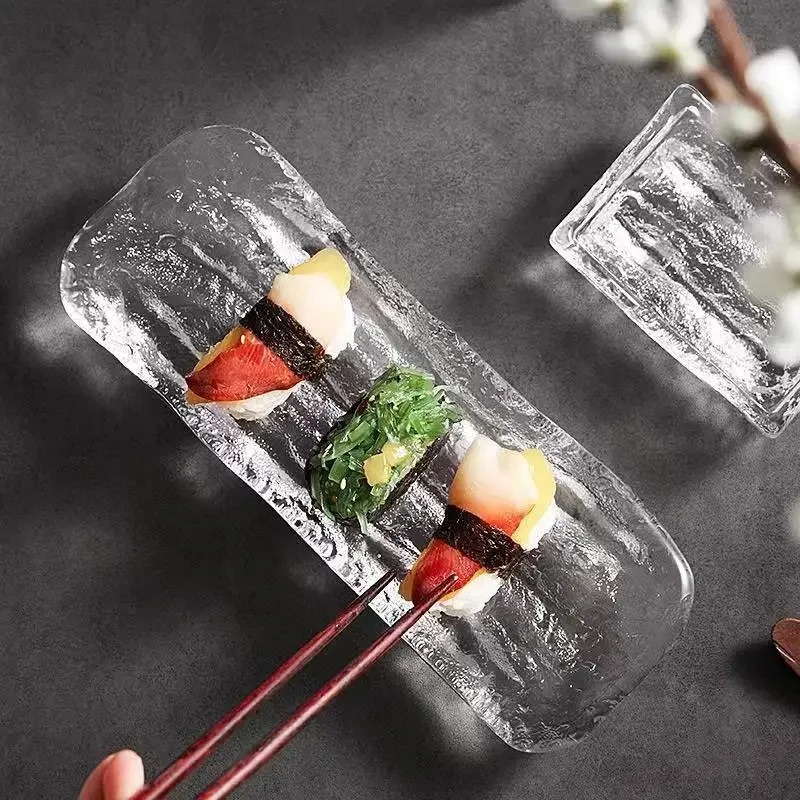Японская Стеклянная Доска для сашими ледяные речные суши кухонные блюда