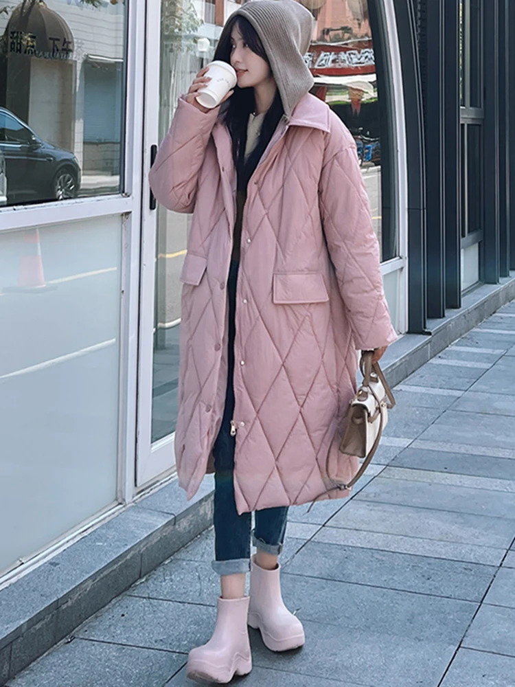 Winter Autumn Fashion Women's  Baggy Hooded Coat  Long Loose  Elegent Female Clothing Padded  Casual Jackets Outwear