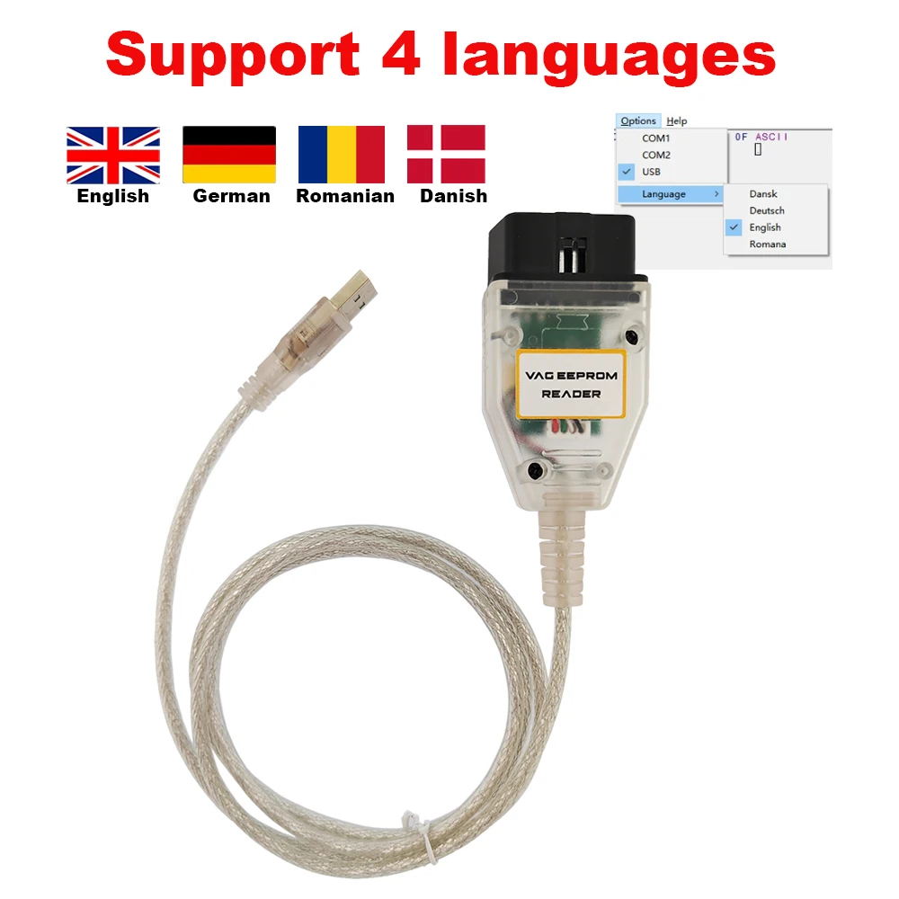 Программатор для VAG Eeprom считыватель 1 20 сброс данных о повреждении подушки