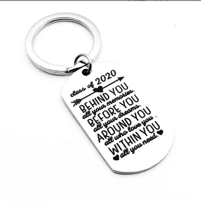 

Брелок для ключей из нержавеющей стали, класс 2020, Градуированный брелок для ключей с надписью, класс 2022, вдохновляющий подарок