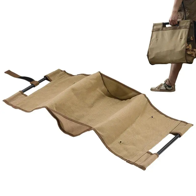 

Firewood Carry Bag Camping Firewood Carrier For Outdoor Comfortable Metal Grip Firewood Holder For Outdoor Camping Country