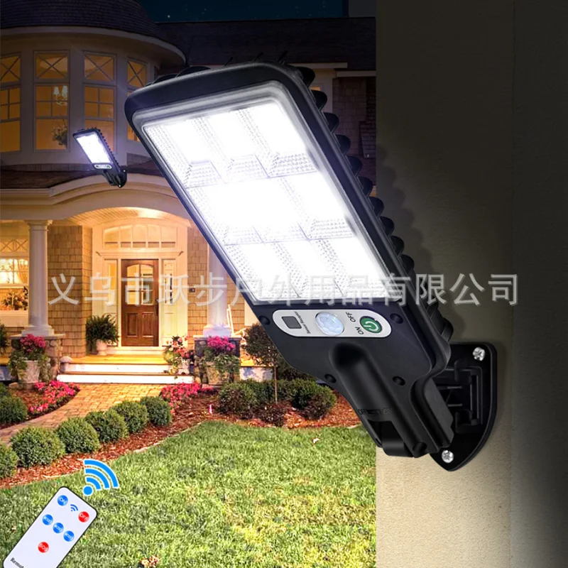 

Solar Human Body Sensing LED Street Light Outdoor Waterproof Remote Control Garden Wall Light COB Garden Garage Light