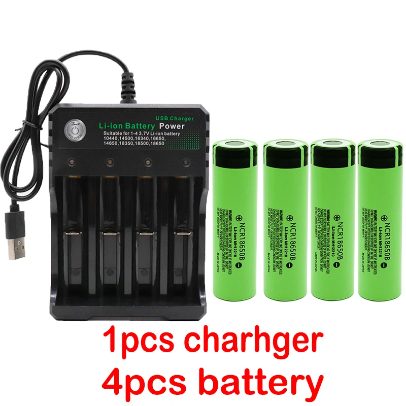 

100% Оригинальный литиевый аккумулятор NCR18650B 3,7 В 3400 мАч 18650 для Panasonic, аккумулятор и зарядное устройство USB