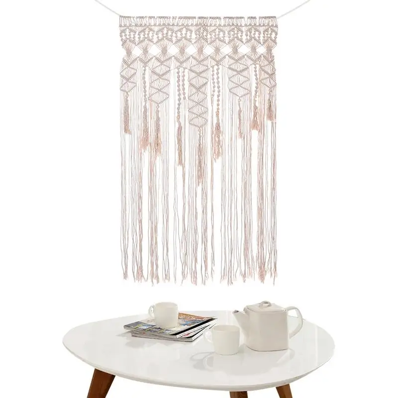 

Boho Wall Art Nordic Style Hand-Woven Boho Room Decor Boho Wall Decor Tapestry Boho White Hanging Woven Rope For Bedroom