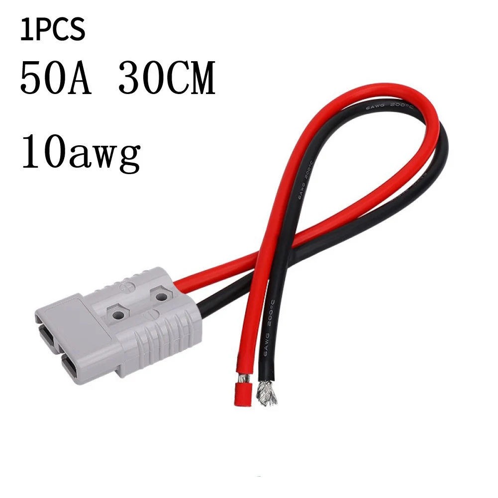 

For Anderson Forklift Plug Connector Plug Electric Vehicles Rectangular With Wire 1* 50A Battery Connector Copper