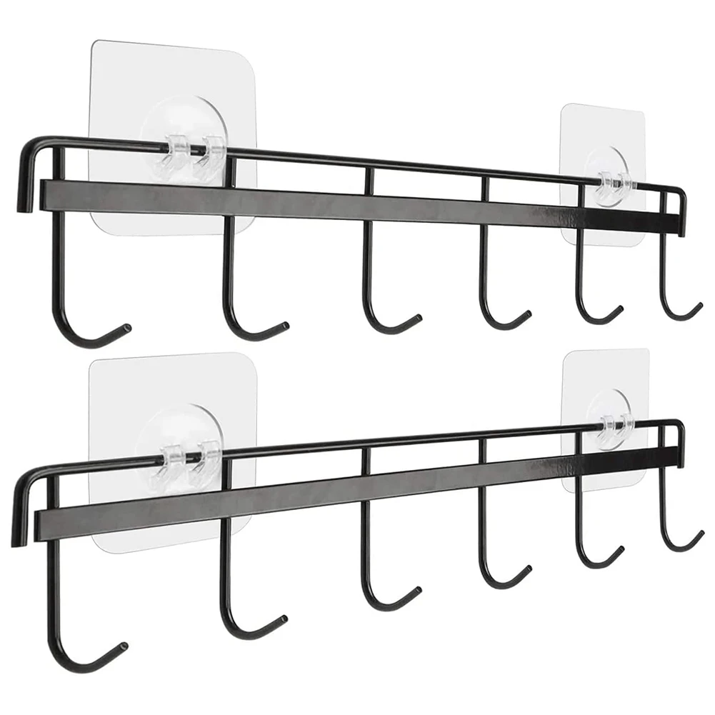 

Utensil Hangers with Hooks Wall Utensil Holder Utensil Hooks Wall Mounted Adhesive Wall Hooks Rack for Kitchen Bedroom