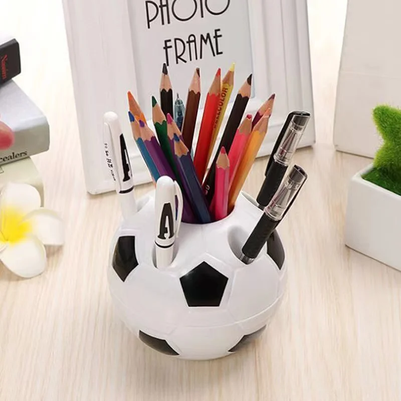 

Creative Multifunctional Football Pen Holder Plastic Durable Desktop Storage Box Pencil Storage Rack Stationery Office Home