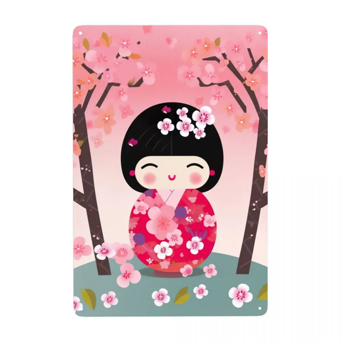 Metal Tin Signs Custom Vintage Sakura Geisha Plaque For Pub Cafe Yard Man Cave Bar Home Decor