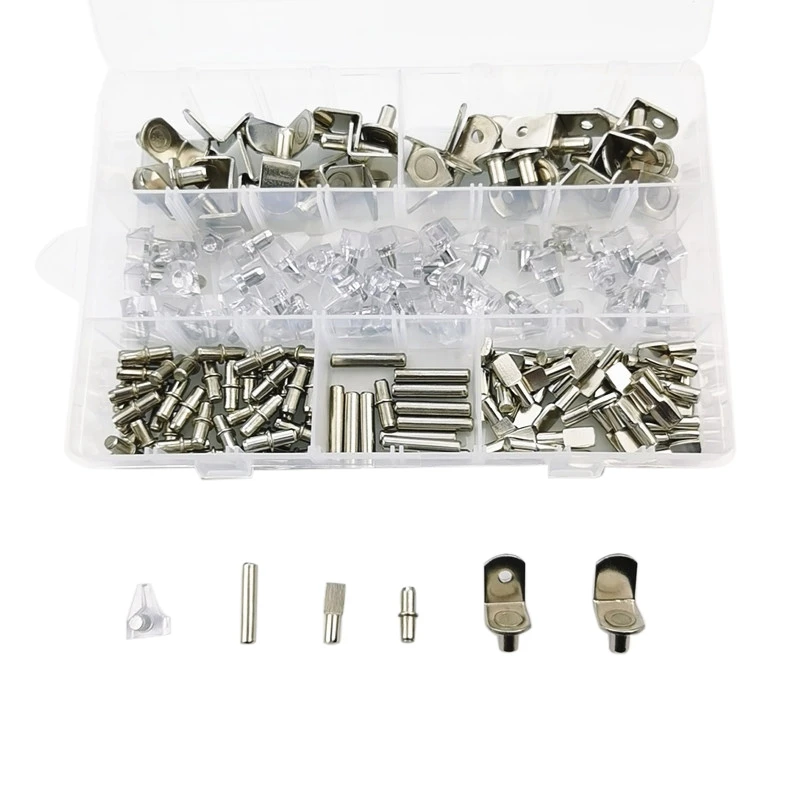 

HOT SALE 160Pcs Shelf Brackets Support Studs Pegs Metal Pin Shelves Separator Fixed Cabinet Cupboard Furniture Bracket Holder