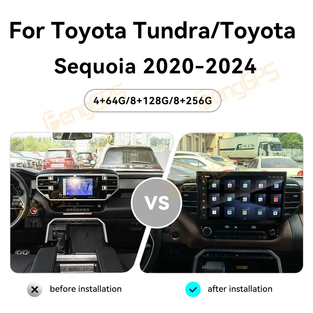 14 6-дюймовый Android 13 для Toyota Tundra Sequoia 20-24 Tesla Style сенсорный автомобильный экран