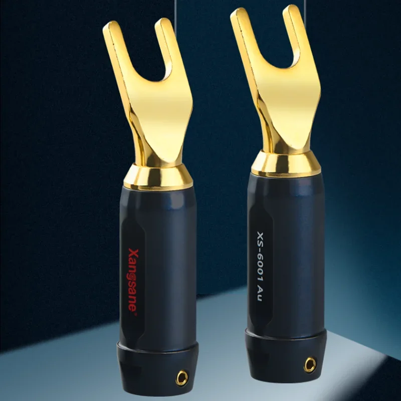 4 шт. U-образный разъем медный позолоченный Y-образный Hi-Fi аудиоусилитель динамик