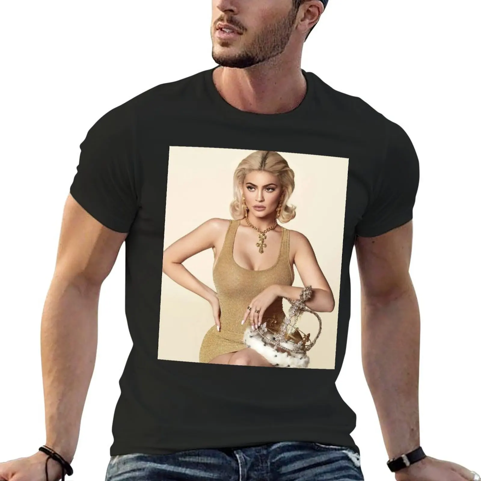 Футболка Kylie Jenner милые топы в стиле аниме быстросохнущие мужские футболки с