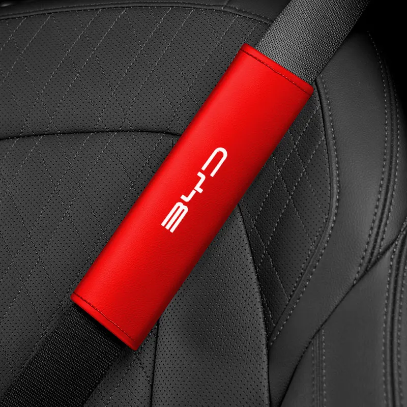 

Чехол для автомобильного ремня безопасности, кожаный ремень безопасности, подставки под плечо для BYD F3 E6 Yuan Plus Atto F0 G3, автомобильные аксессуары