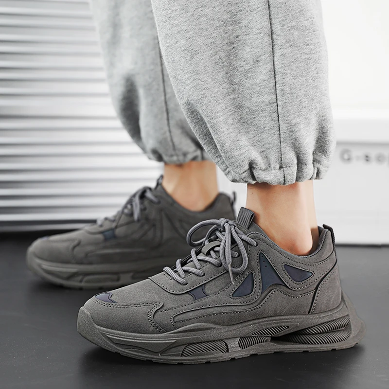 Мужские повседневные кроссовки зимняя уличная спортивная теплая плюшевая