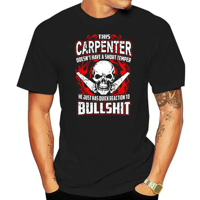 

Футболка с черепом из херни, Мужская футболка в готическом стиле, футболка с надписью «плотник» не имеет короткого затягивания, футболки в стиле панк, хип-хоп, уличная одежда