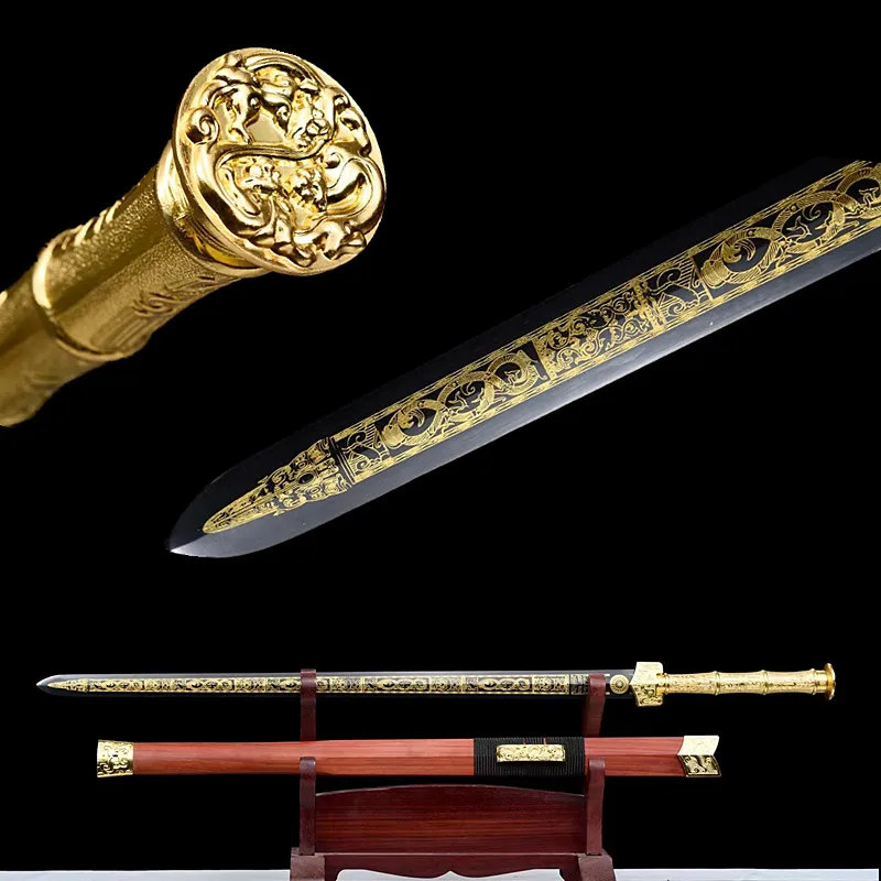 

Ручная ковка, традиционный китайский меч из настоящей высокомарганцевой стали, полноразмерный меч Танг, Espada Chinesa, домашний декор, боевой гот...