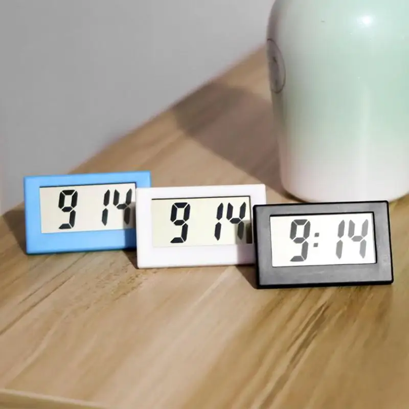 

1pc Mini Digital Clock Electric Alarm Desk Clock With Button Battery For Bedroom Side Table Office Desk Car Shelf Bedroom Decor