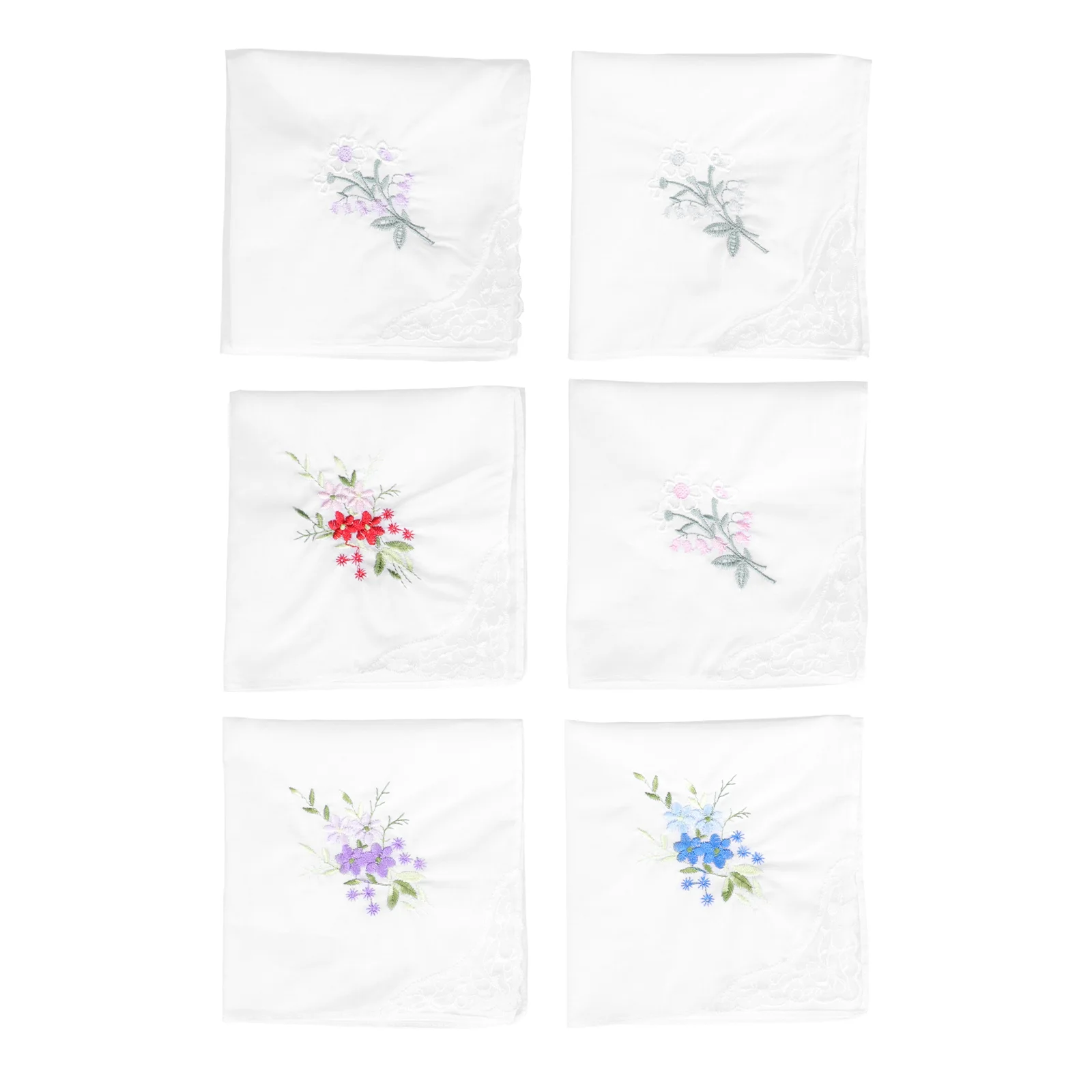 

Napkins Cloth Washable Napkin Cotton Fabric White Handkerchief Restaurant Embroidered Floral Hand Wedding Flower Towels