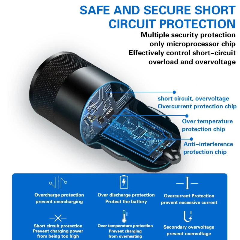 Автомобильное зарядное устройство PD USB Type-C, 60 Вт, для всех смартфонов iPhone, Samsung, Huawei, Xiaomi, Redmi, роскошное автомобильное зарядное устройство (art.: 3920bbde2b8ec) - 3920bbde2b8ec