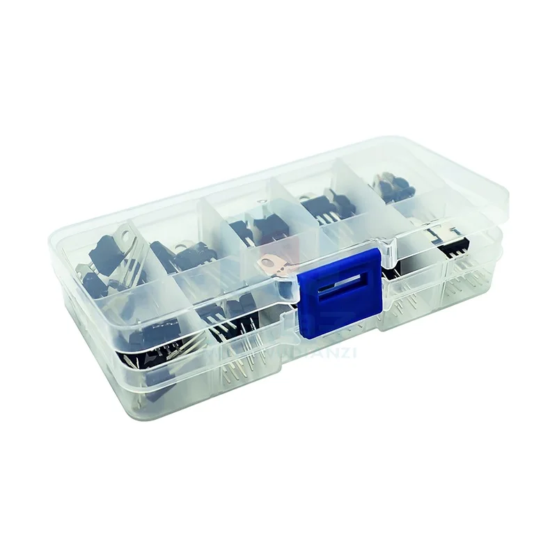 

50pcs/Lot 10 Kinds Three Terminal Regulator Tube Classification Box Kit L7805/7806/7812/7824/LM317 Each Kind 5PCS