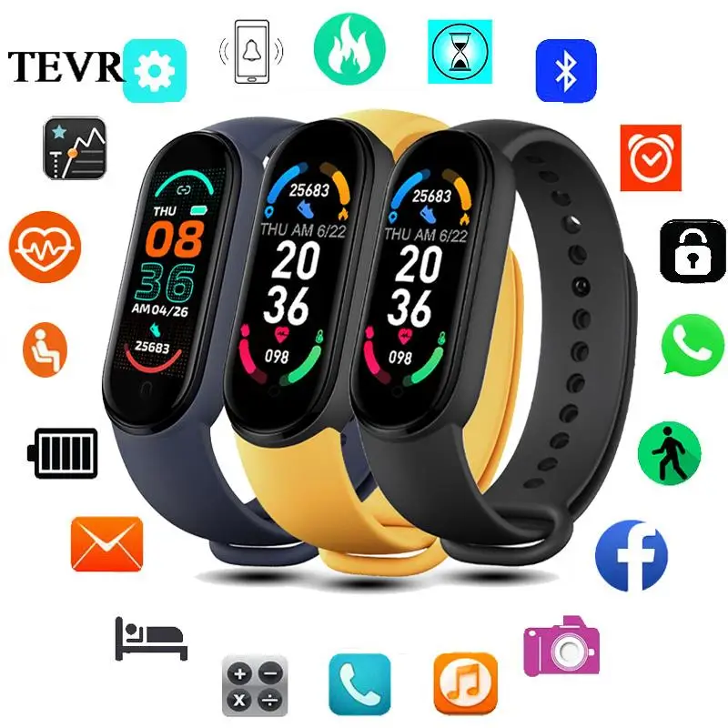 

M6 Smart Band 6 Men Women Smartband Fitness Bracelet Heart Rate Blood Pressure Smartwatch Sport Waterproof Pedometer My Band 6