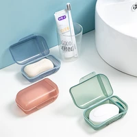 portable sealed round shampoo bar soap holder box case container home travel supplies bathroom shower for jewelry clear with lid