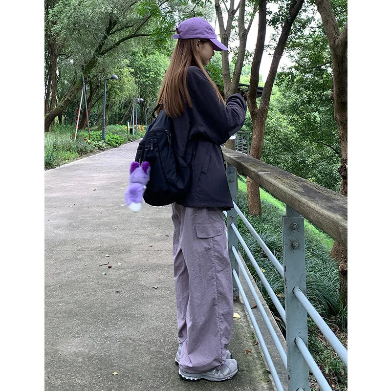 

New Multi-Pocket Cargo Pants Women's Casual High Quality Straight Pants Baggy Wide-leg Cropped Pants Women Ankle-length Pants
