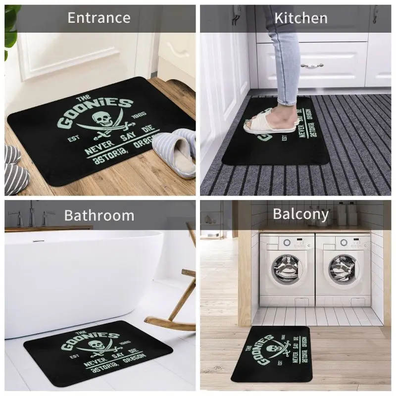 The Goonies Never Say Die Doormat Anti-Slip Kitchen Bath Mat Gothic Skull Garage Floor Door Living Room Entrance Carpet Rug images - 6