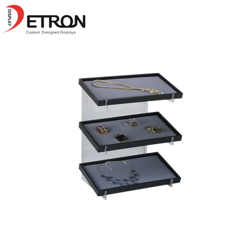 

3 Layers Clear Earring Display Stand Organizer Stand Cosmetic Storage Box with Acrylic Guard