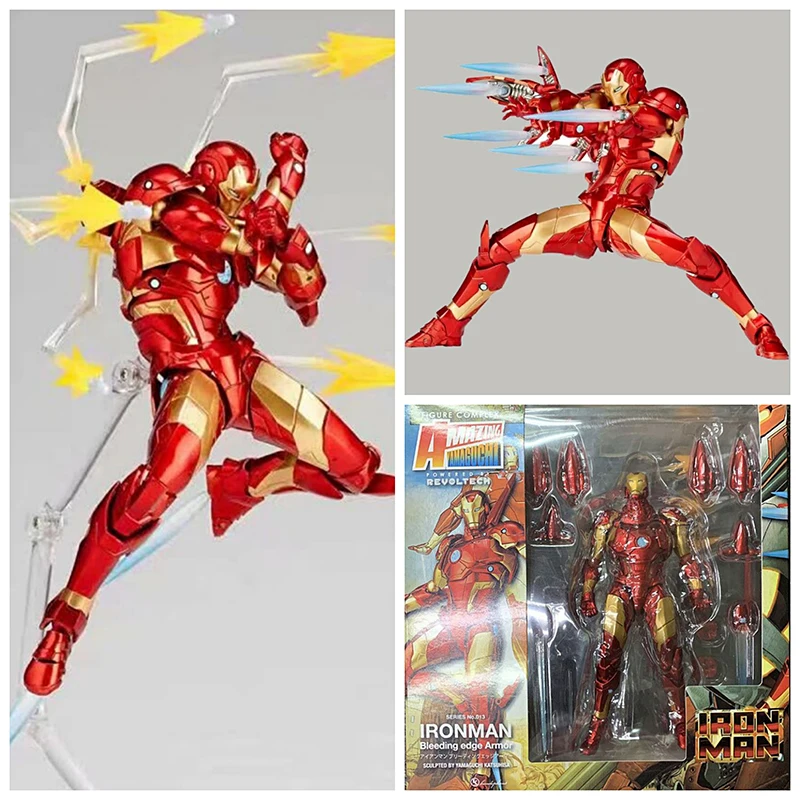 

Amazing Yamaguchi Revoltech No.013 Iron Man MK37 Bleeding Edge Armor Action Figure Collectable Model Toy For Christmas Gift