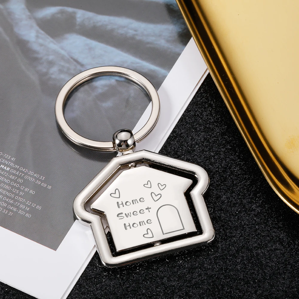 

Home Sweet Home Keychain Personalized Customized Text Keyring Engraved for Boyfriend Girlfriend Couple Lovers Anniversary Gifts