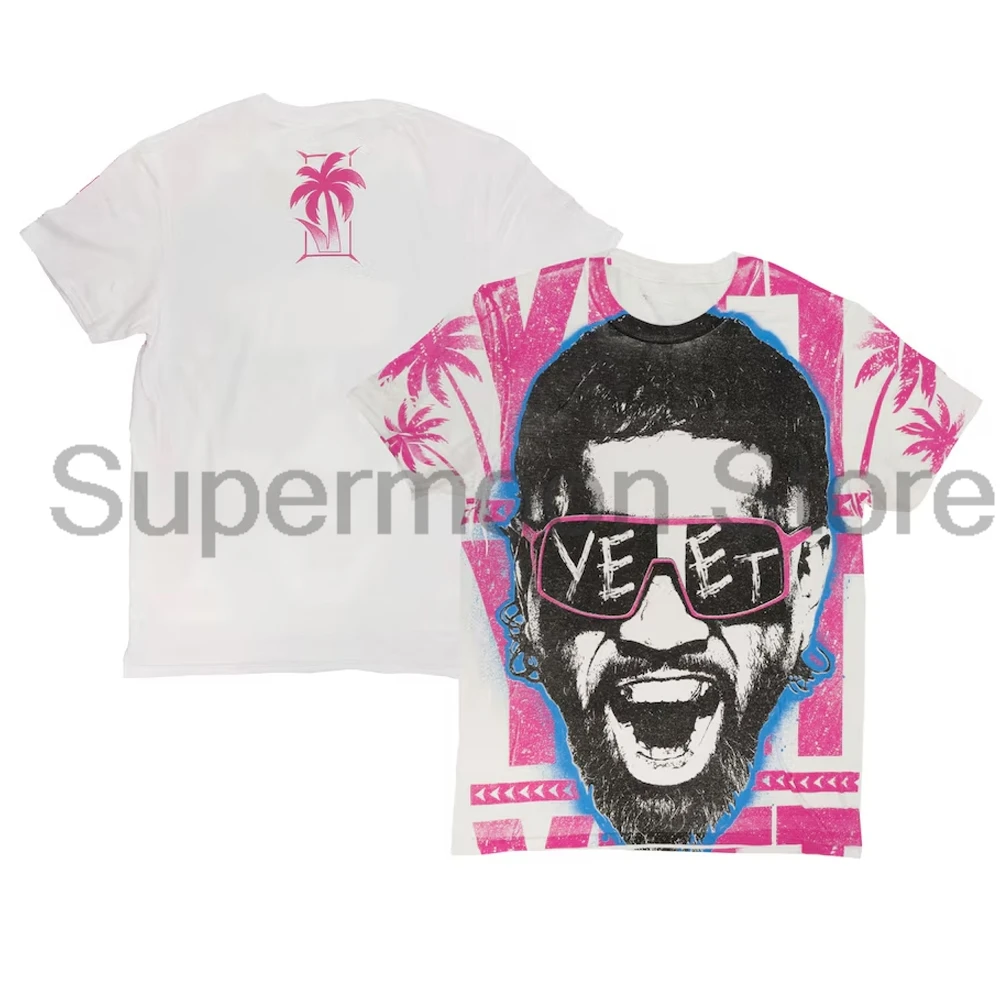 Jey Uso Yeet футболки розового оттенка с круглым вырезом и короткими рукавами белая