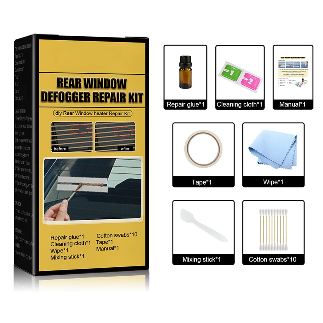 

Car Defroster Repair Kit Window Defroster Grid Quick Effective DIY Reparation Mist Line Of Auto Rear Window Glass Fix Broken