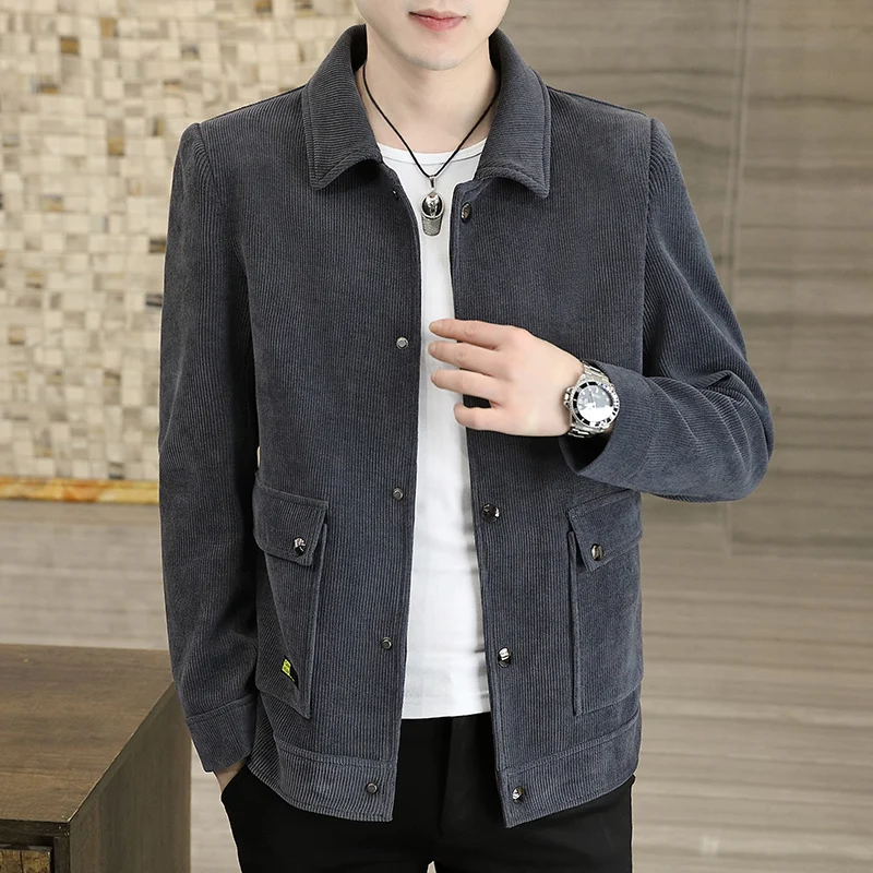 Весенняя корейская вельветовая XS маленькая мужская одежда с лацканами