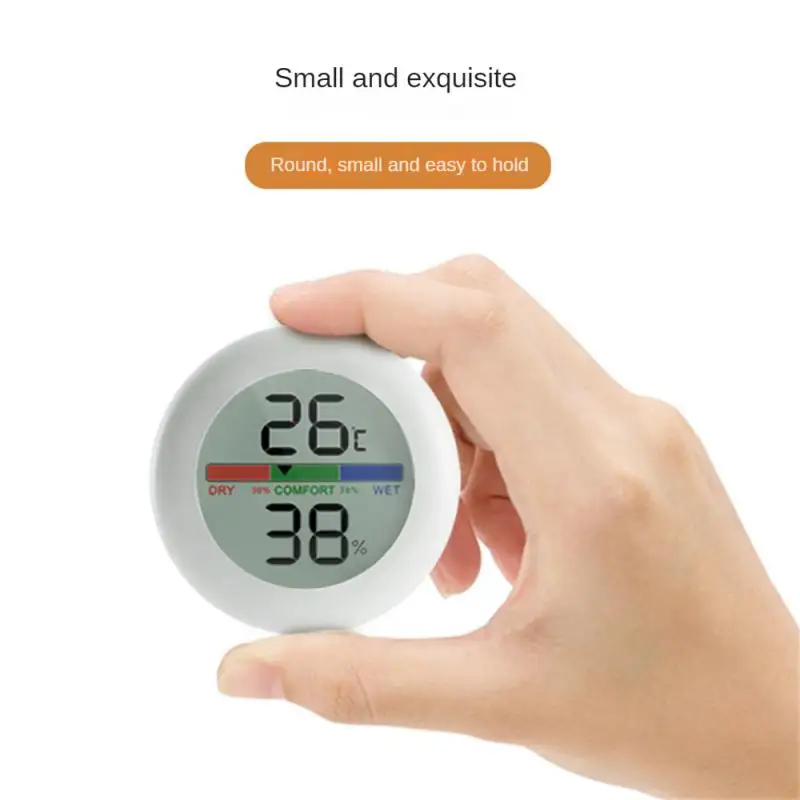 

Mini Round Thermometer Hygrometer Sensor Humidity Meter Roundness Color Screen Temperature Probe Lcd Digital Detector Suspension