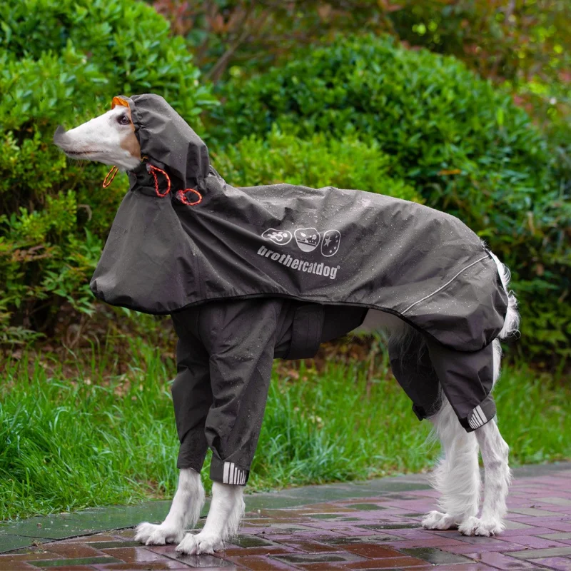 

Medium and large sized dog pressure glue four legged hooded poncho pet dog raincoat adjustable dog raincoat, fully enclosed and