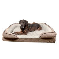 modern big fluffy pet custom waterproof large calming dog bed