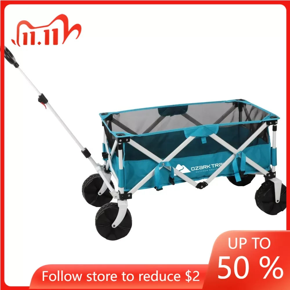 

Фон для пляжа с изображением островка песка, для отдыха на открытом воздухе и кемпинга, для взрослых, тележка, складная тележка, тележка для покупок, складная тележка с колесами, синий цвет