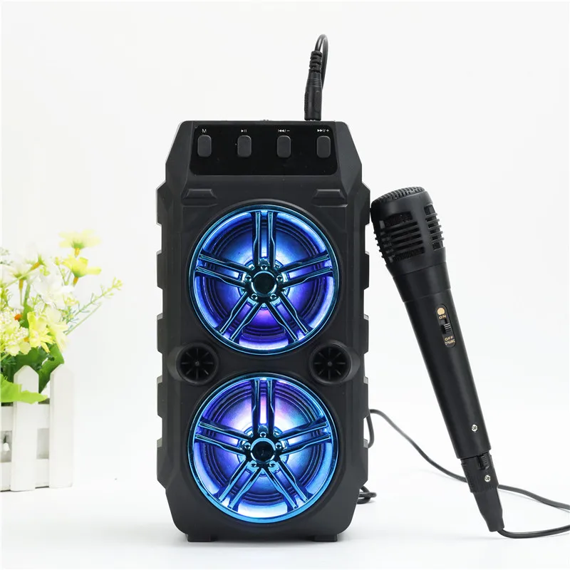 

Outdoor Waterproof Wireless Bluetooth Speaker Home Theater Portable Mp3 Karaoke Stereo Music Support FM SD Card with Microphone