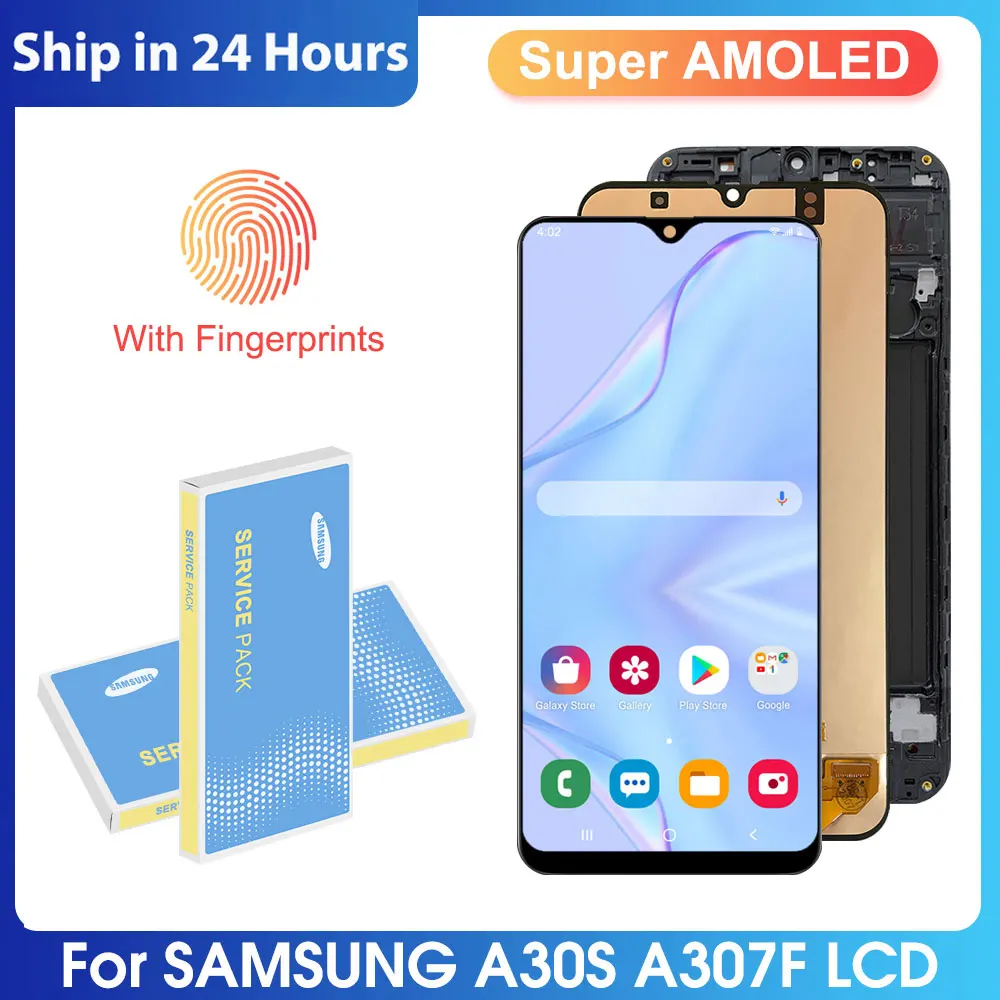 

6.4" OLED For Samsung Galaxy A30s LCD Display with Touch Screen Digitizer with Fingerprint For SamsungA30s A307F A307G Screen