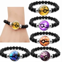 pokemon pikachu bracelet poke ball anime creative beaded bracelet cartoon figure toys for boys fashion jewelry accessories