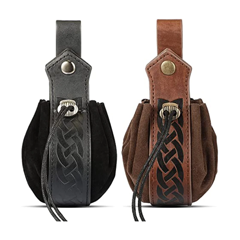 

Medieval Belt Bag PU Leather Coin Purse Small Waist Belt Pouch Renaissance Viking Knight Pirate Larp Cosplay Props Wallet