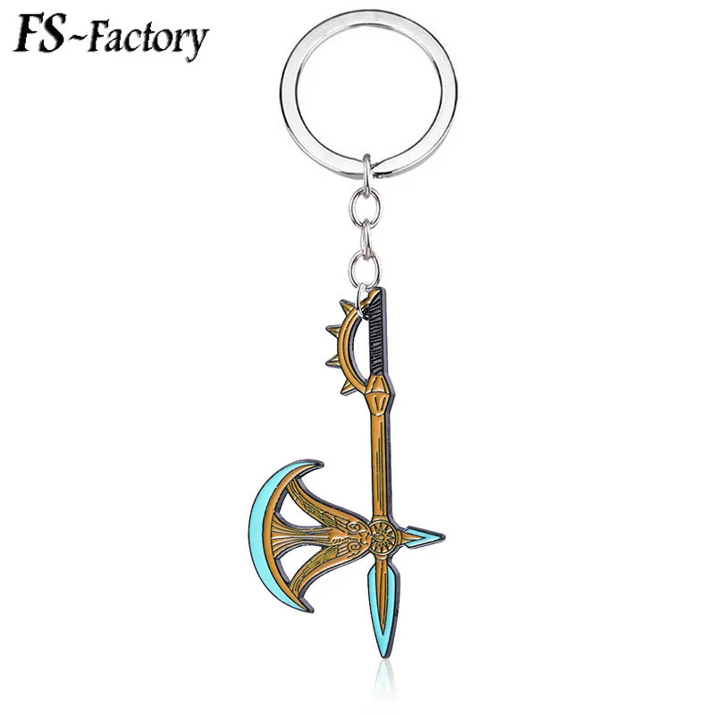 

The Seven Deadly Sins Escanor Axe Opener Keychains Nanatsu no Taizai Divine Axe Rhitta Keyring For Men Love Beer Keychain Gift