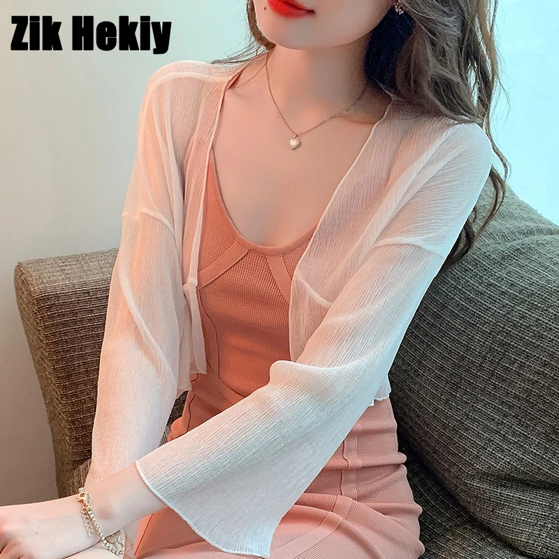 Повседневная короткая шифоновая шаль Zik Hekiy для отпуска в гавайском стиле белая