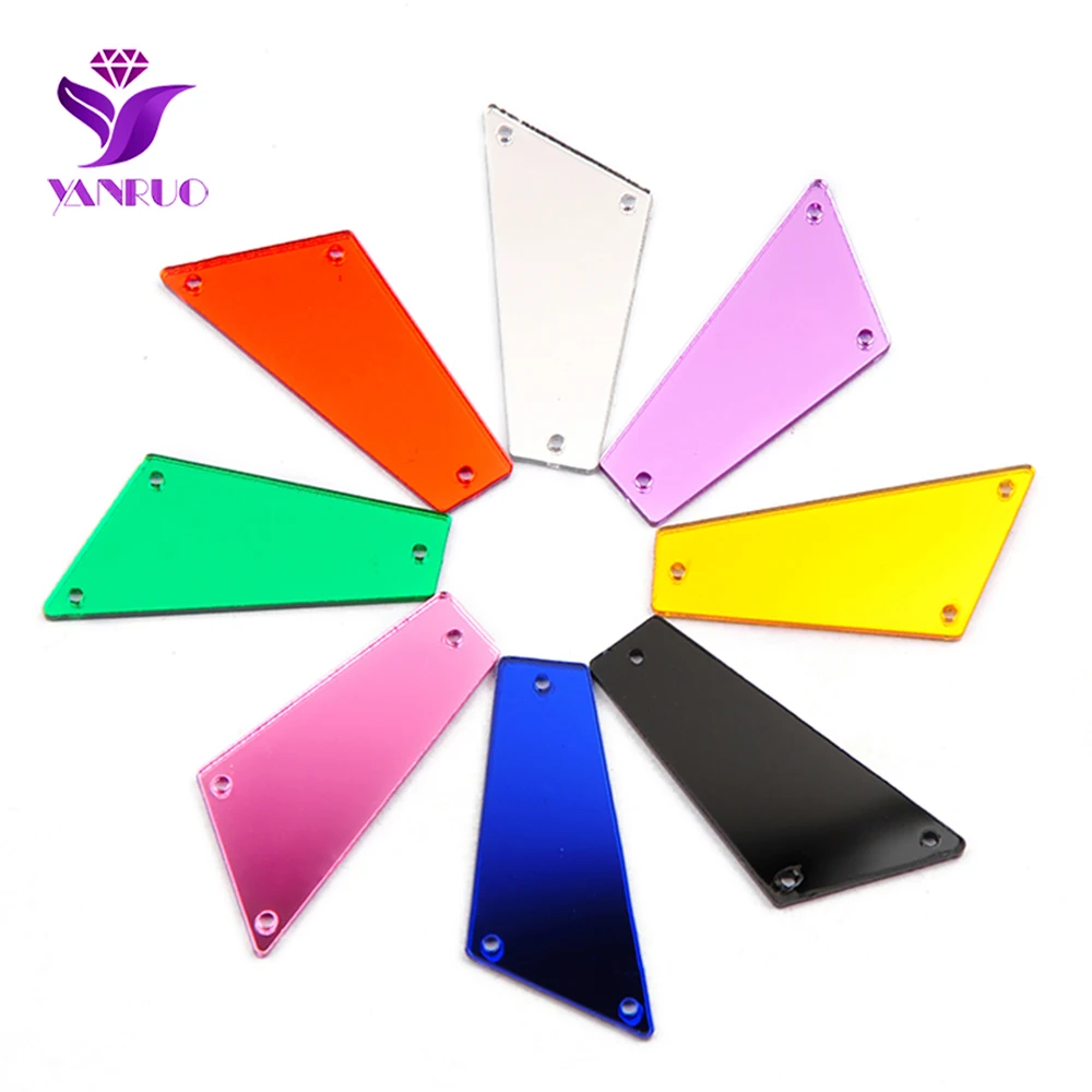 Янруо 30 шт блестящие акриловые Пришивные зеркала кристаллы Швейные аксессуары