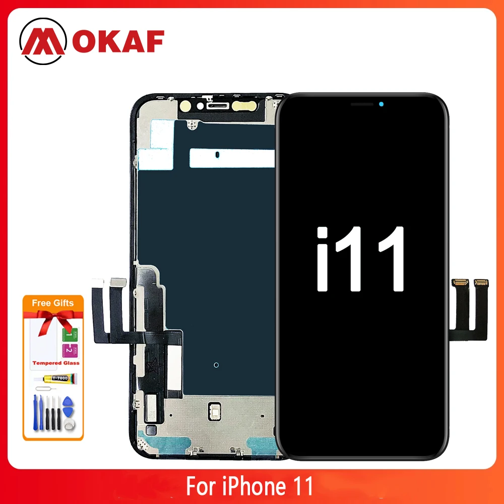 

OKANFU новый оригинальный ЖК-дисплей для iPhone 11 OEM дисплей с 3D сенсорным экраном дигитайзер в сборе Замена для iPhone11 LCD Retina