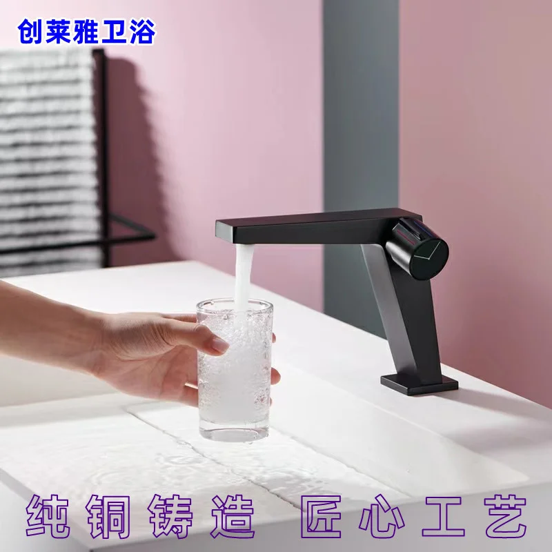 

Gun gray household toilet washbasin faucet washbasin basin all copper washstand bathroom hot and cold water